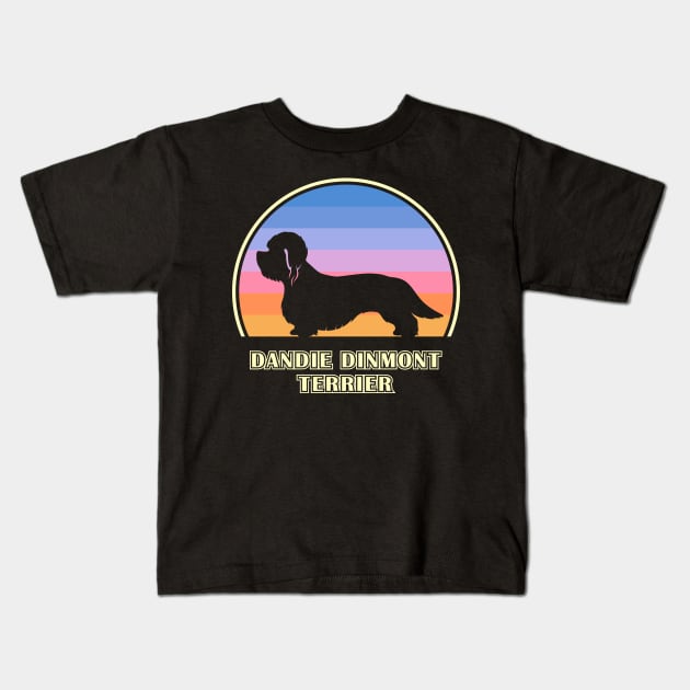 Dandie Dinmont Terrier Vintage Sunset Dog Kids T-Shirt by millersye